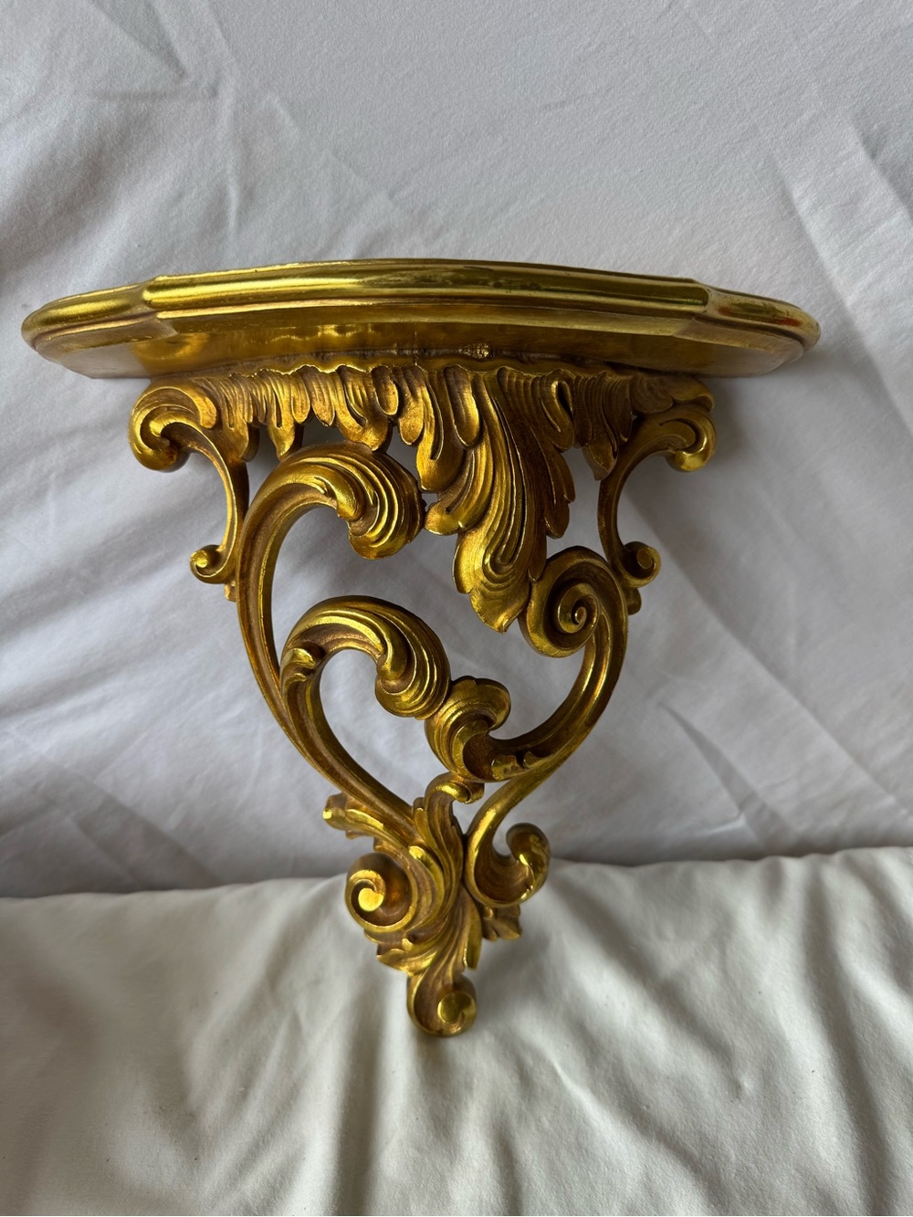 Syroco Gold Rococo Ornate Plastic Wall Shelf MPN 3504 13 in x 8 in cottage core